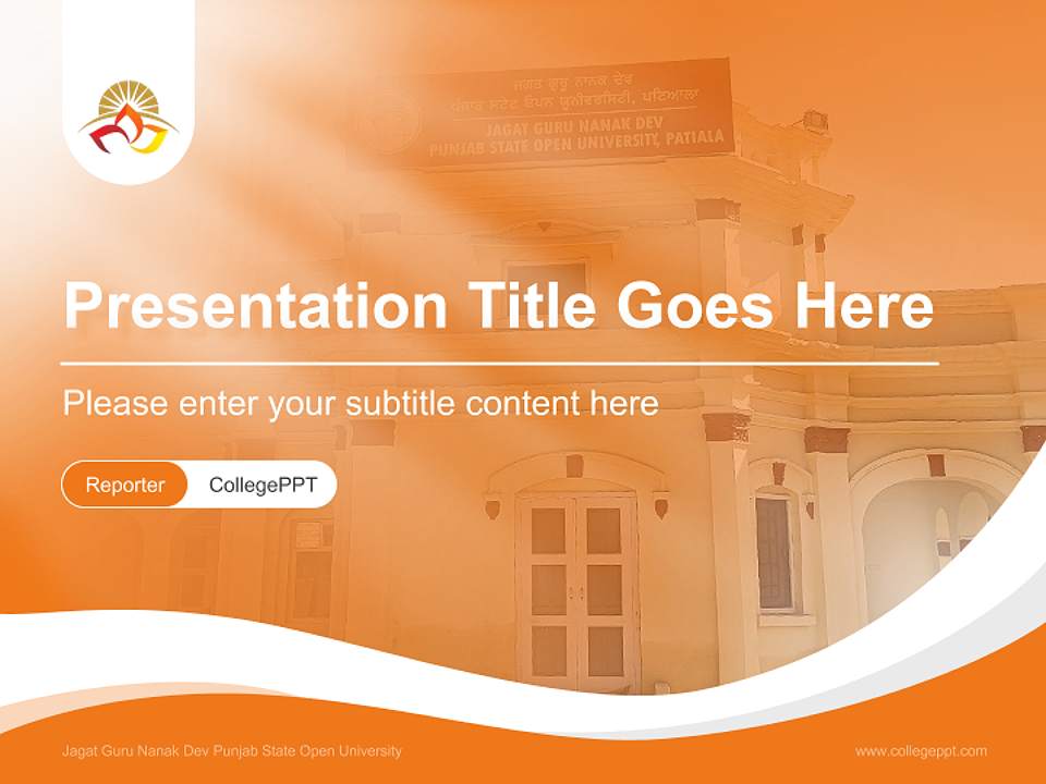 Jagat Guru Nanak Dev Punjab State Open University Lecture Sharing and Networking Event PPT Template4:3 ratio PPT effect preview image4