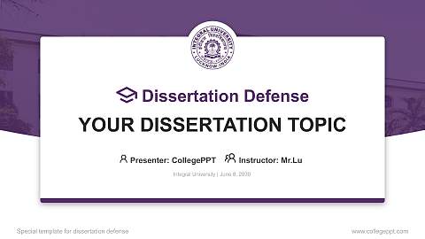 Integral University Graduation Thesis Defense PPT Template