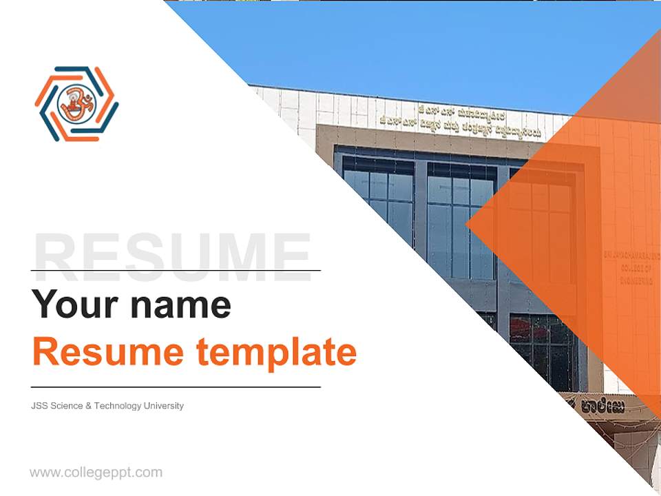 JSS Science & Technology University Resume PPT Template4:3 ratio PPT effect preview image5