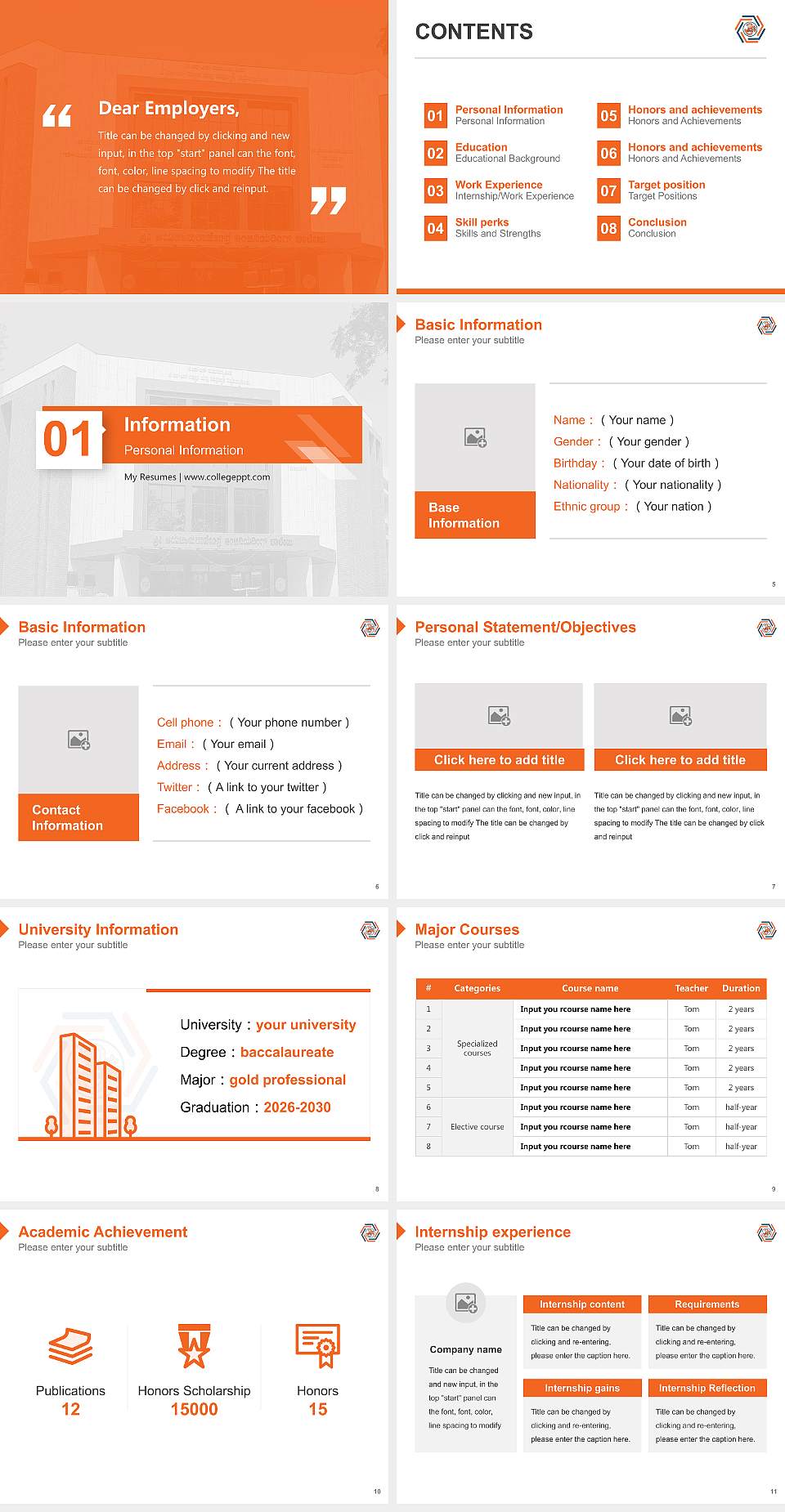 JSS Science & Technology University Resume PPT Template4:3 ratio PPT effect preview image2