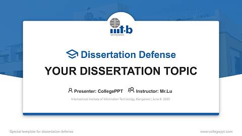 International Institute of Information Technology, Bangalore Graduation Thesis Defense PPT Template
