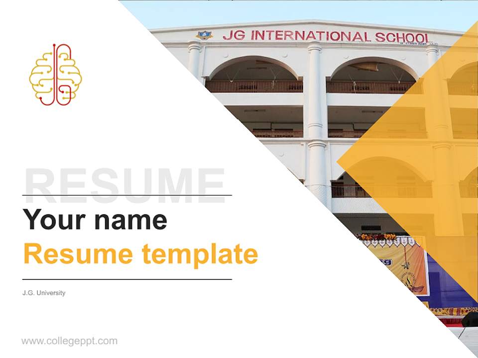 J.G. University Resume PPT Template4:3 ratio PPT effect preview image5