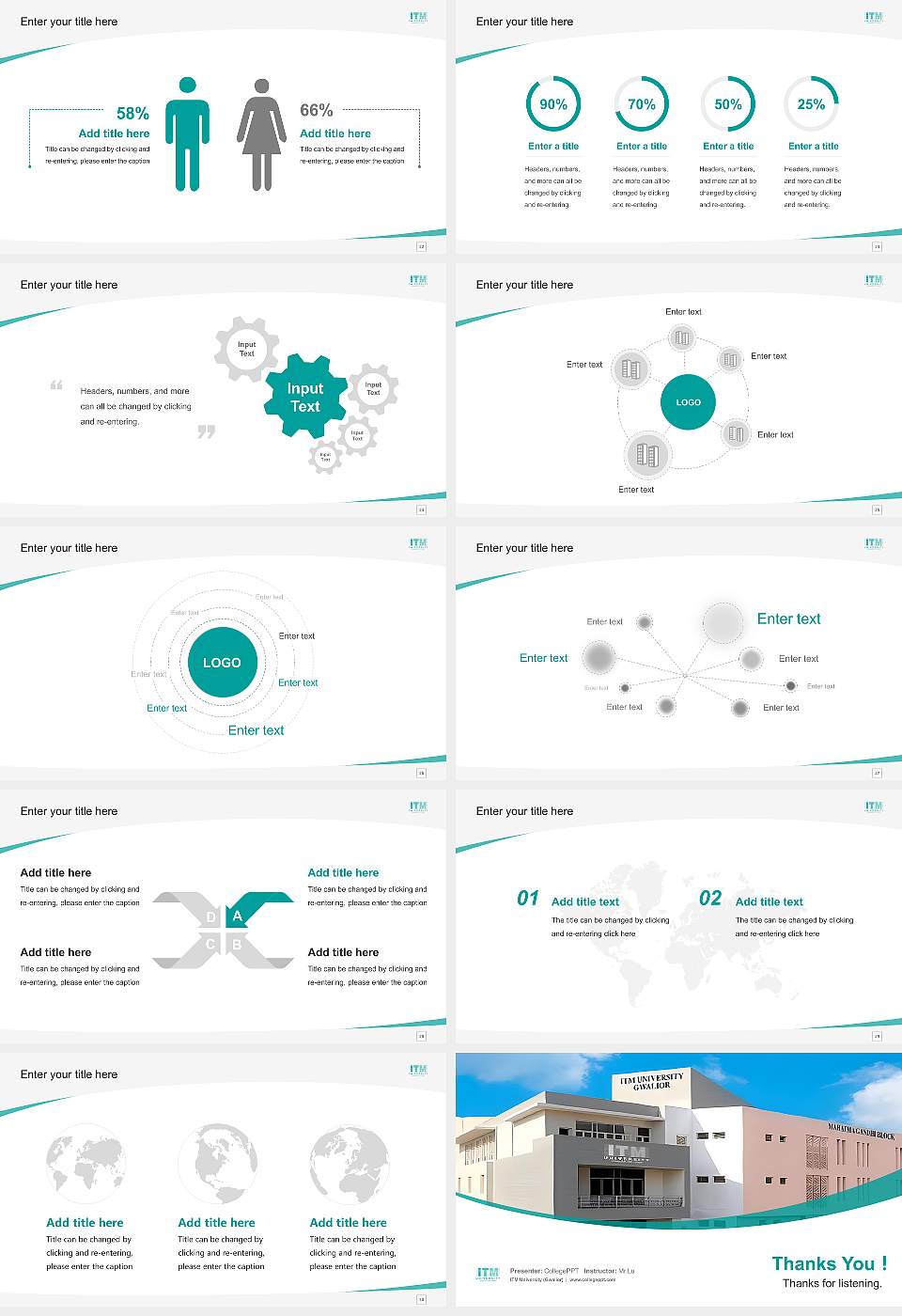 ITM University (Gwalior) Course/Courseware Creation PPT Template16:9 ratio PPT effect preview image4