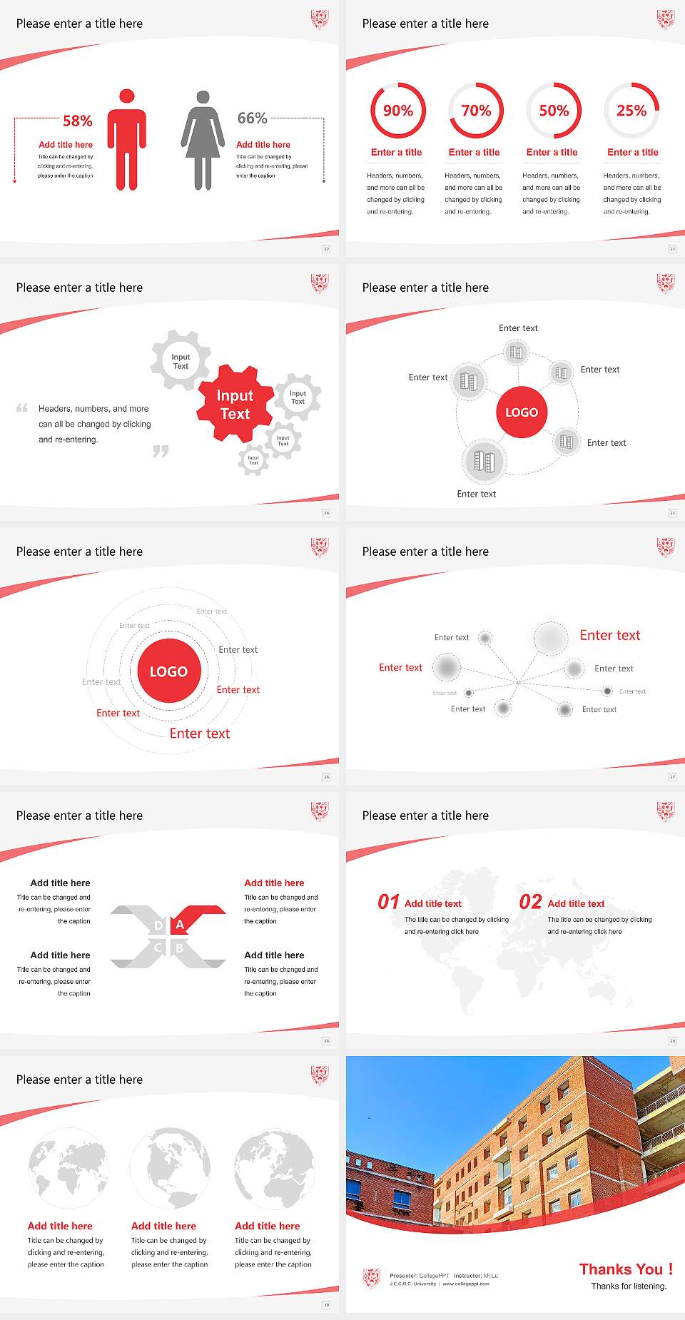 J.E.C.R.C. University Course/Courseware Creation PPT Template4:3 ratio PPT effect preview image4