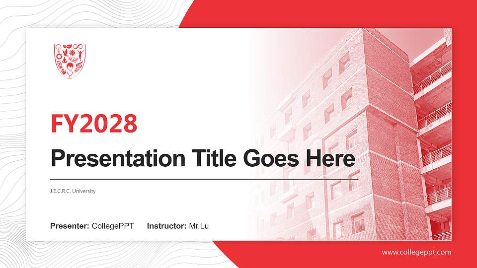 J.E.C.R.C. University Academic Presentation/Research Findings Report PPT Template16:9 ratio PPT effect preview image