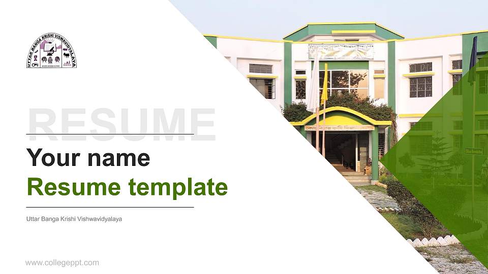 Uttar Banga Krishi Vishwavidyalaya Resume PPT Template16:9 ratio PPT effect preview image