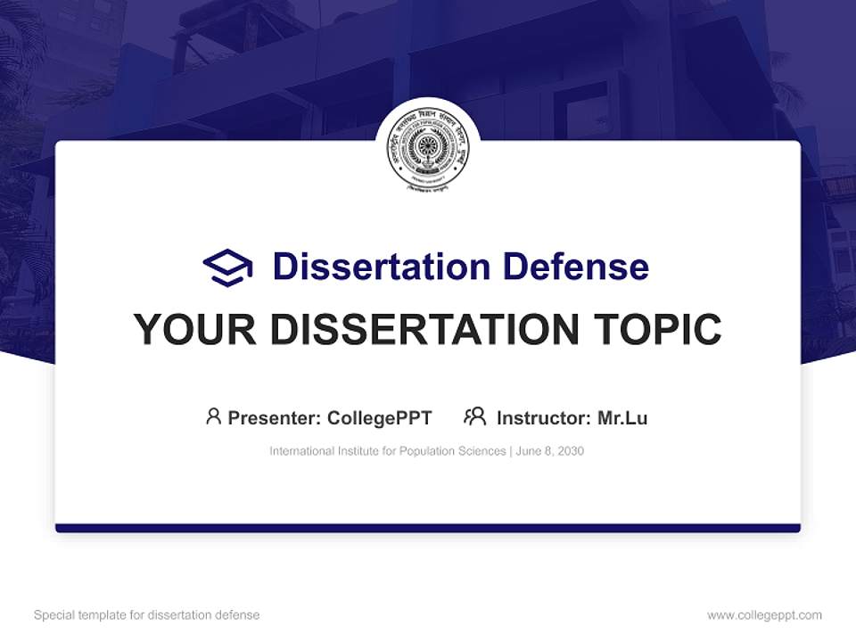 International Institute for Population Sciences Graduation Thesis Defense PPT Template4:3 ratio PPT effect preview image7