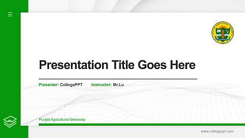 Punjab Agricultural University Thesis Proposal/Graduation Defense PPT Template