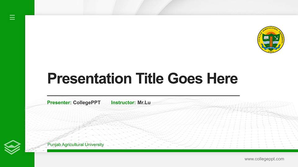Punjab Agricultural University Thesis Proposal/Graduation Defense PPT Template16:9 ratio PPT effect preview image