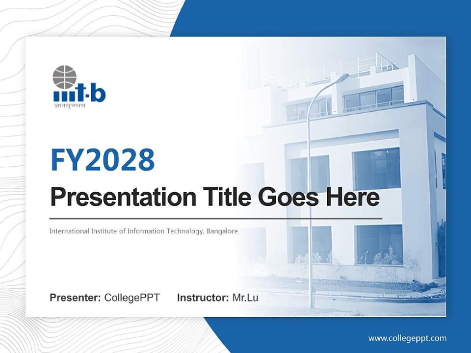 International Institute of Information Technology, Bangalore Academic Presentation/Research Findings Report PPT Template4:3 ratio PPT effect preview image5