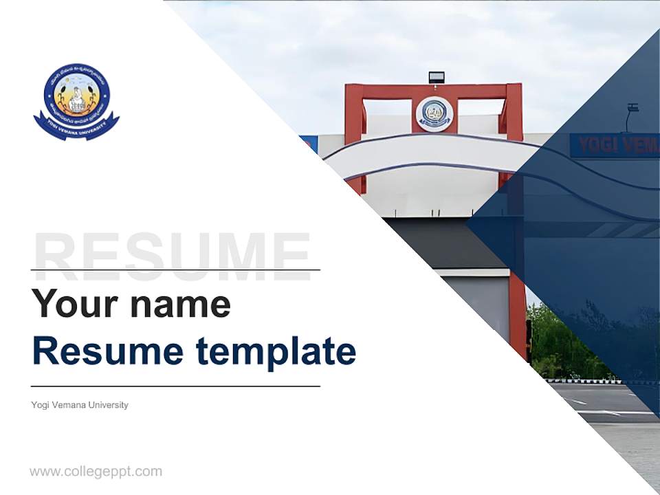 Yogi Vemana University Resume PPT Template4:3 ratio PPT effect preview image5