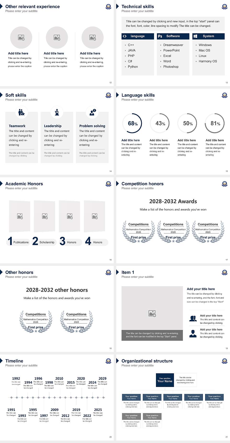 Yogi Vemana University Resume PPT Template4:3 ratio PPT effect preview image3