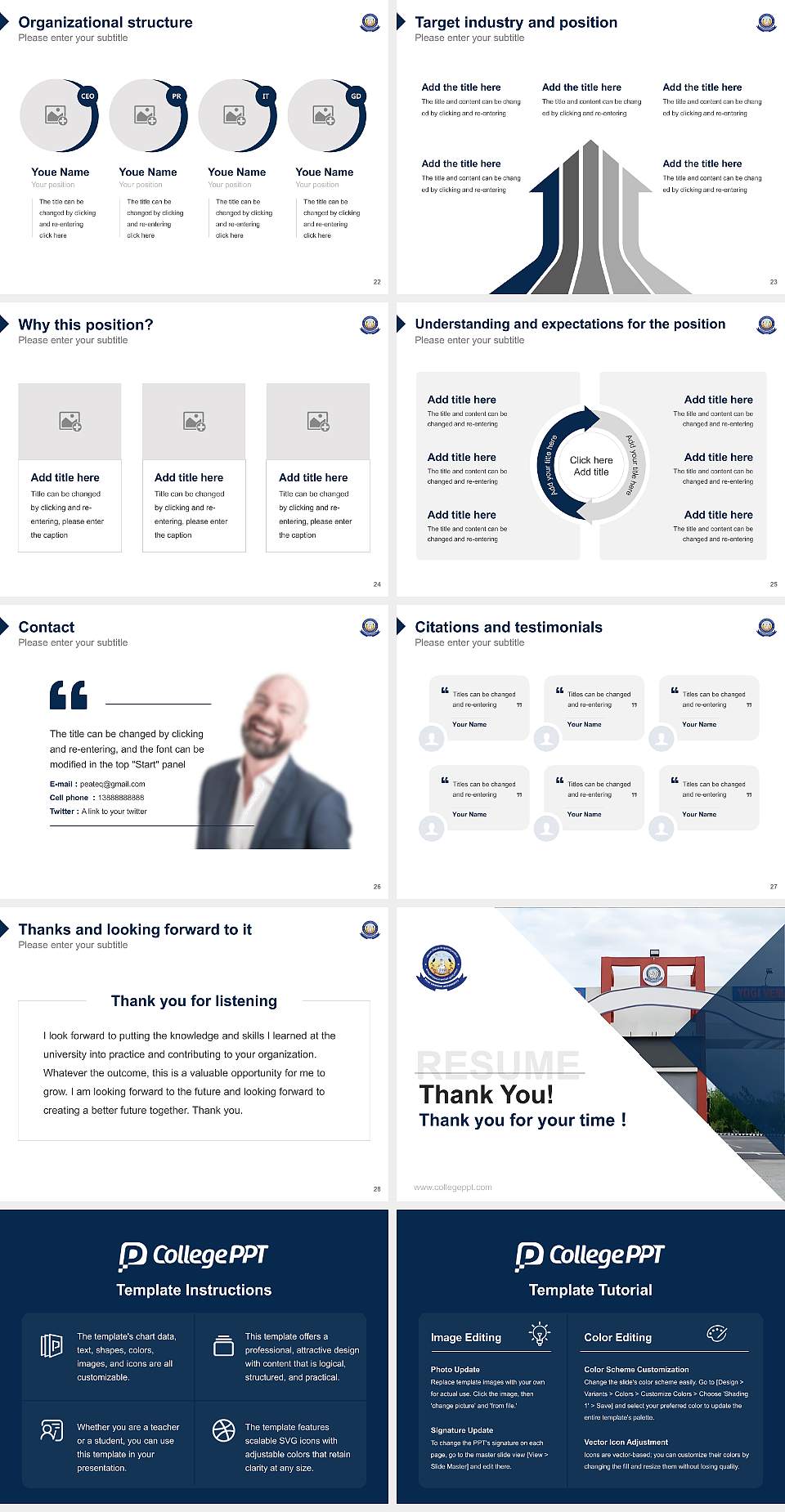 Yogi Vemana University Resume PPT Template4:3 ratio PPT effect preview image4