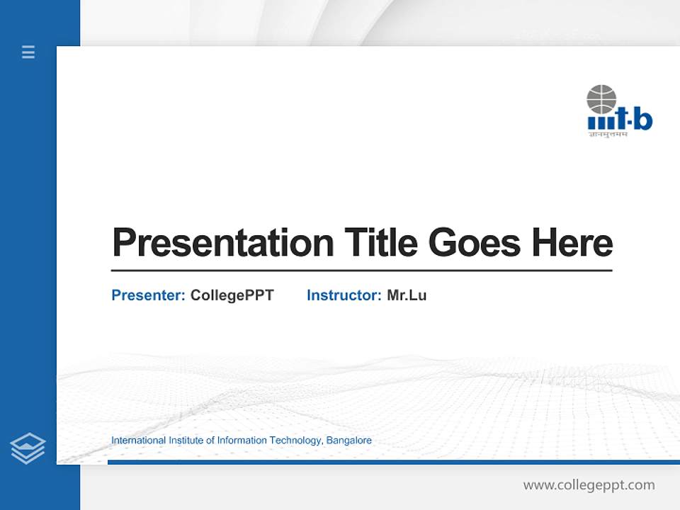 International Institute of Information Technology, Bangalore Thesis Proposal/Graduation Defense PPT Template4:3 ratio PPT effect preview image5