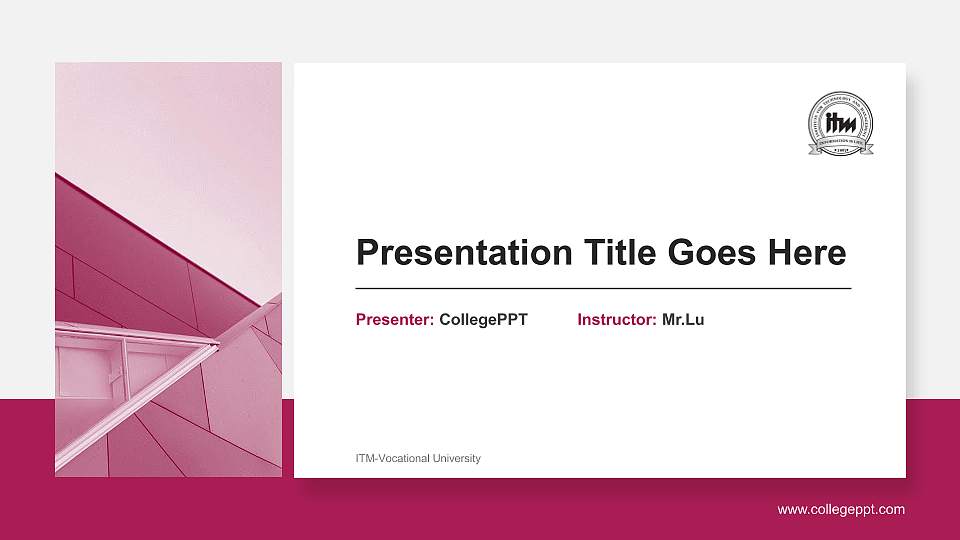 ITM-Vocational University General Purpose PPT Template16:9 ratio PPT effect preview image