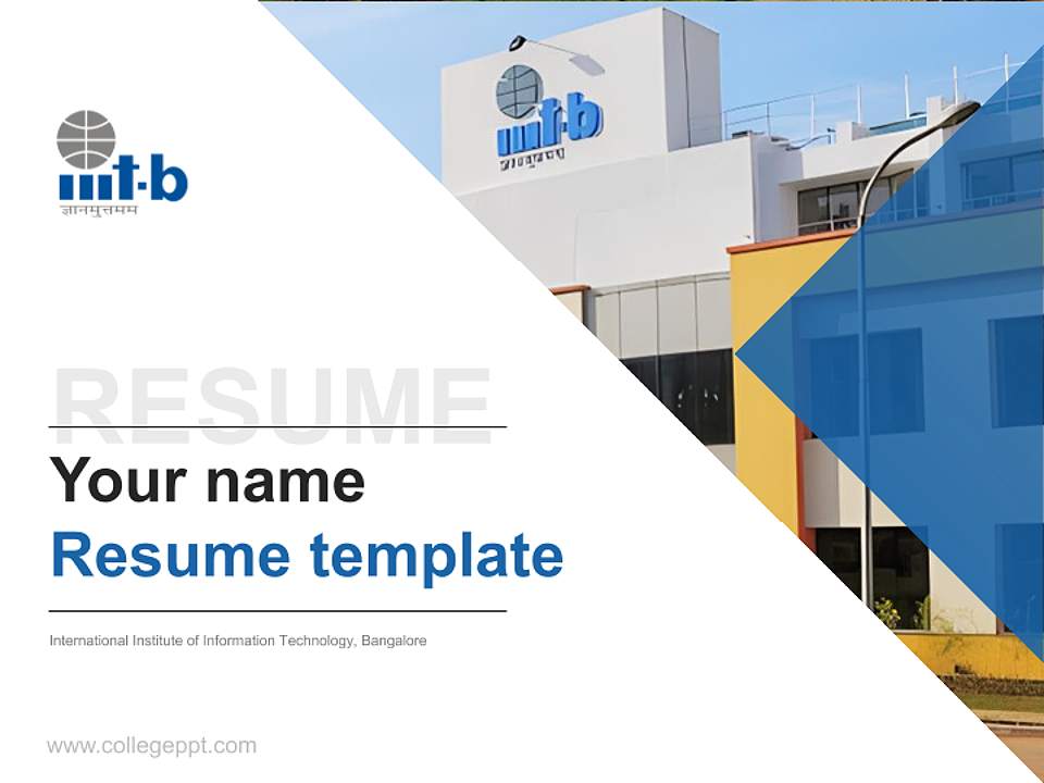 International Institute of Information Technology, Bangalore Resume PPT Template4:3 ratio PPT effect preview image5
