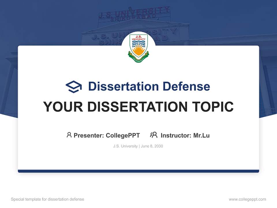 J.S. University Graduation Thesis Defense PPT Template4:3 ratio PPT effect preview image7