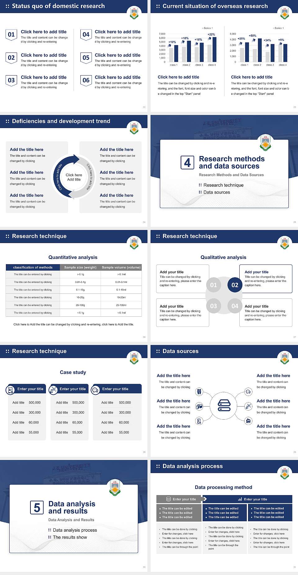 J.S. University Graduation Thesis Defense PPT Template4:3 ratio PPT effect preview image4