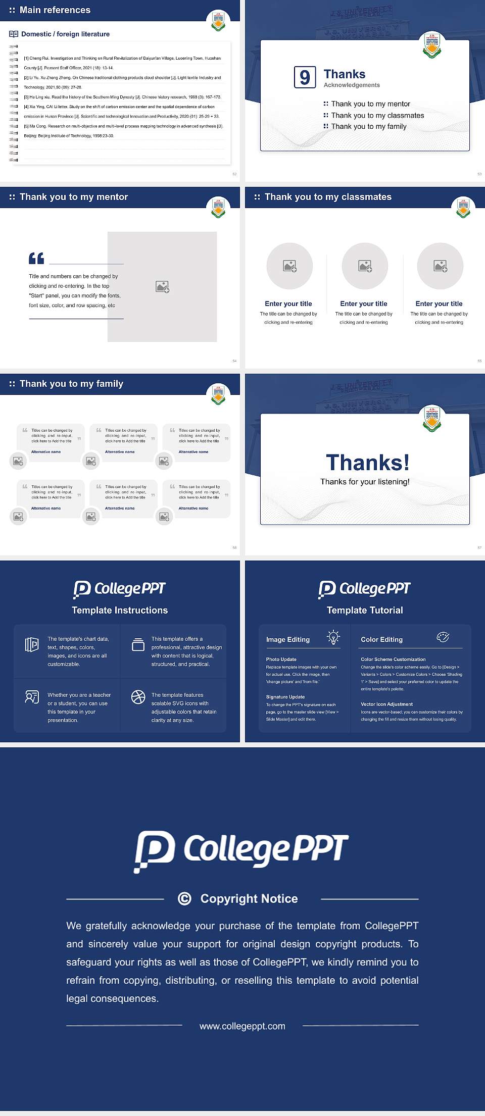 J.S. University Graduation Thesis Defense PPT Template4:3 ratio PPT effect preview image7