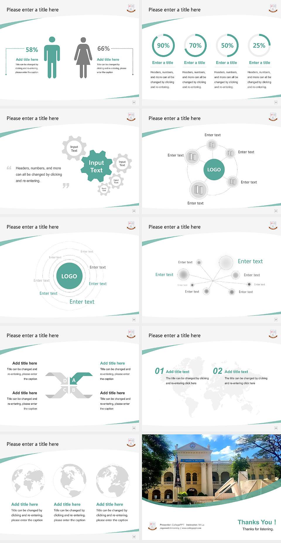 Jagannath University Course/Courseware Creation PPT Template4:3 ratio PPT effect preview image4