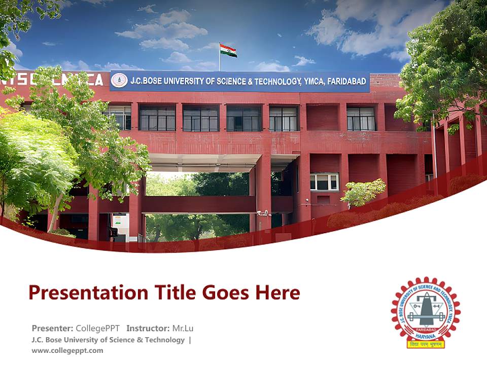 J.C. Bose University of Science & Technology Course/Courseware Creation PPT Template4:3 ratio PPT effect preview image5