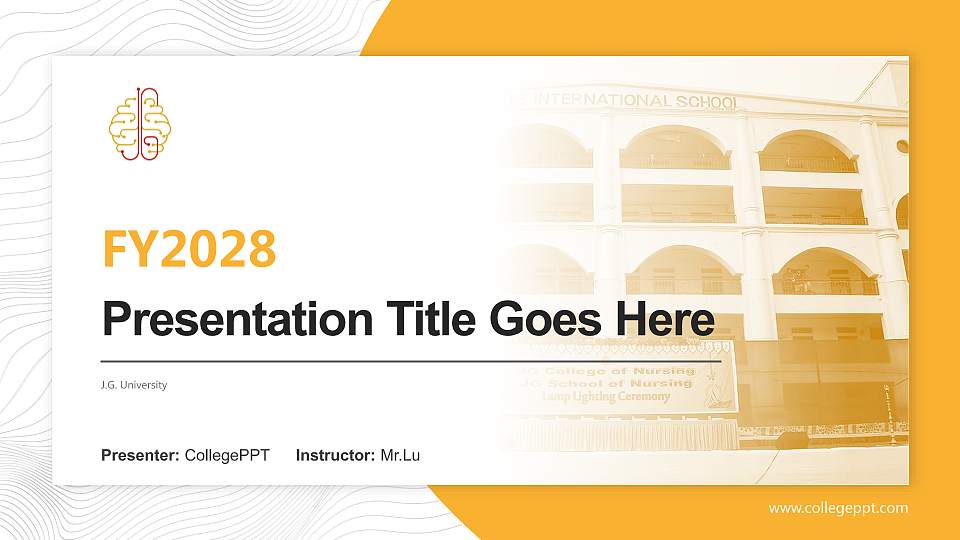 J.G. University Academic Presentation/Research Findings Report PPT Template16:9 ratio PPT effect preview image