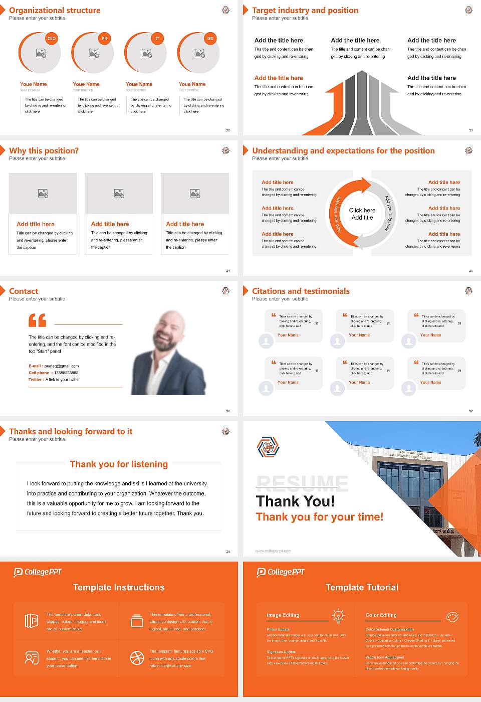 JSS Science & Technology University Resume PPT Template16:9 ratio PPT effect preview image4