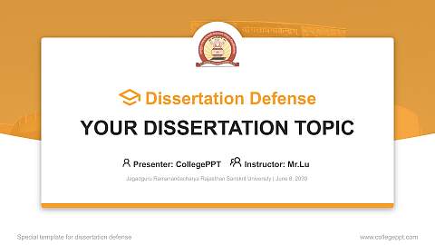 Jagadguru Ramanandacharya Rajasthan Sanskrit University Graduation Thesis Defense PPT Template