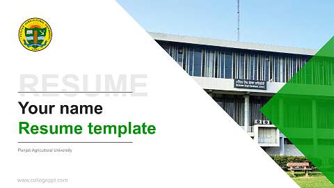 Punjab Agricultural University Resume PPT Template