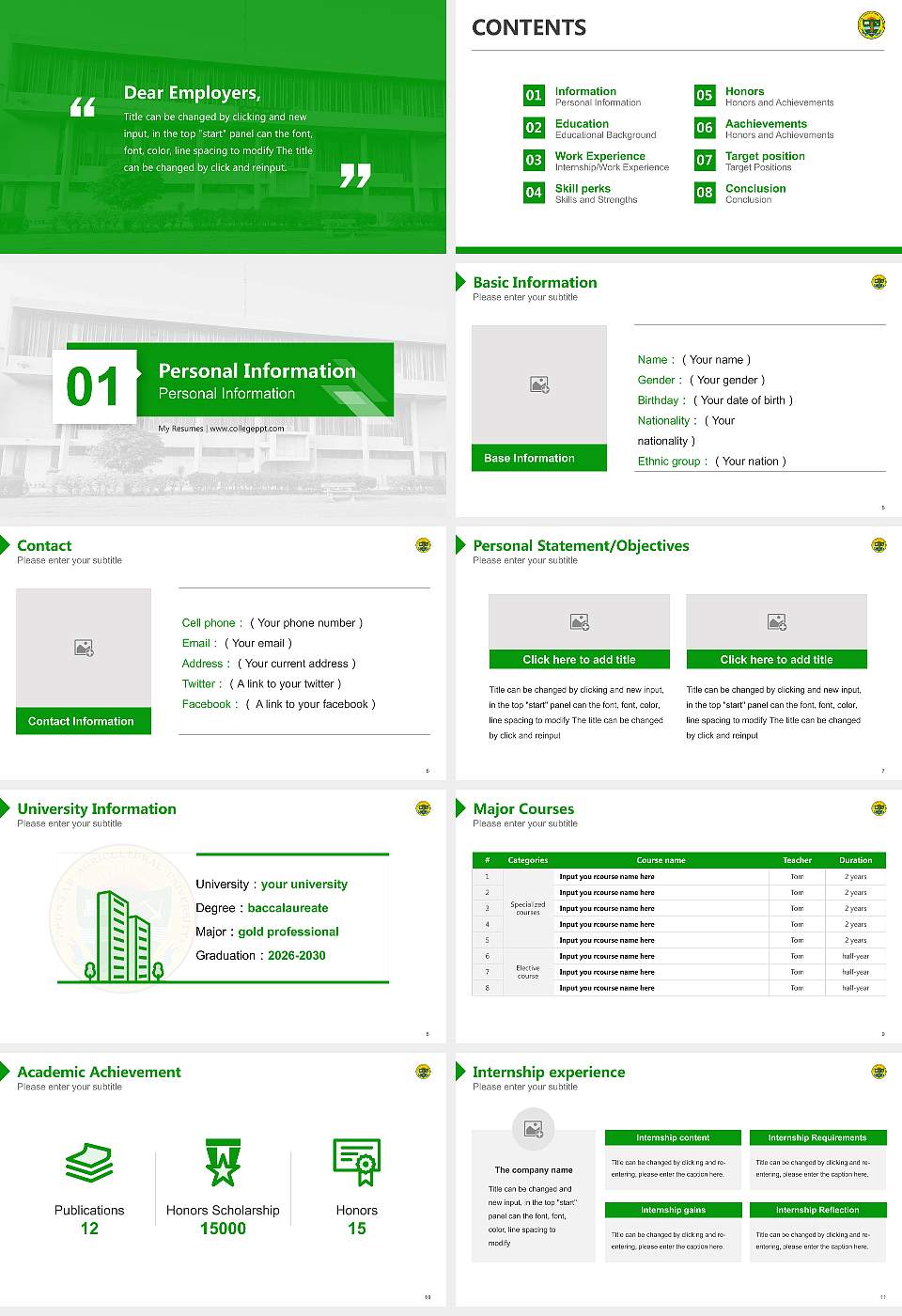 Punjab Agricultural University Resume PPT Template16:9 ratio PPT effect preview image2