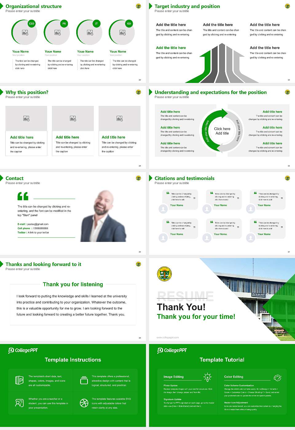 Punjab Agricultural University Resume PPT Template16:9 ratio PPT effect preview image4