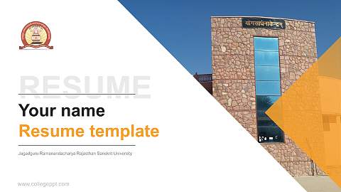 Jagadguru Ramanandacharya Rajasthan Sanskrit University Resume PPT Template