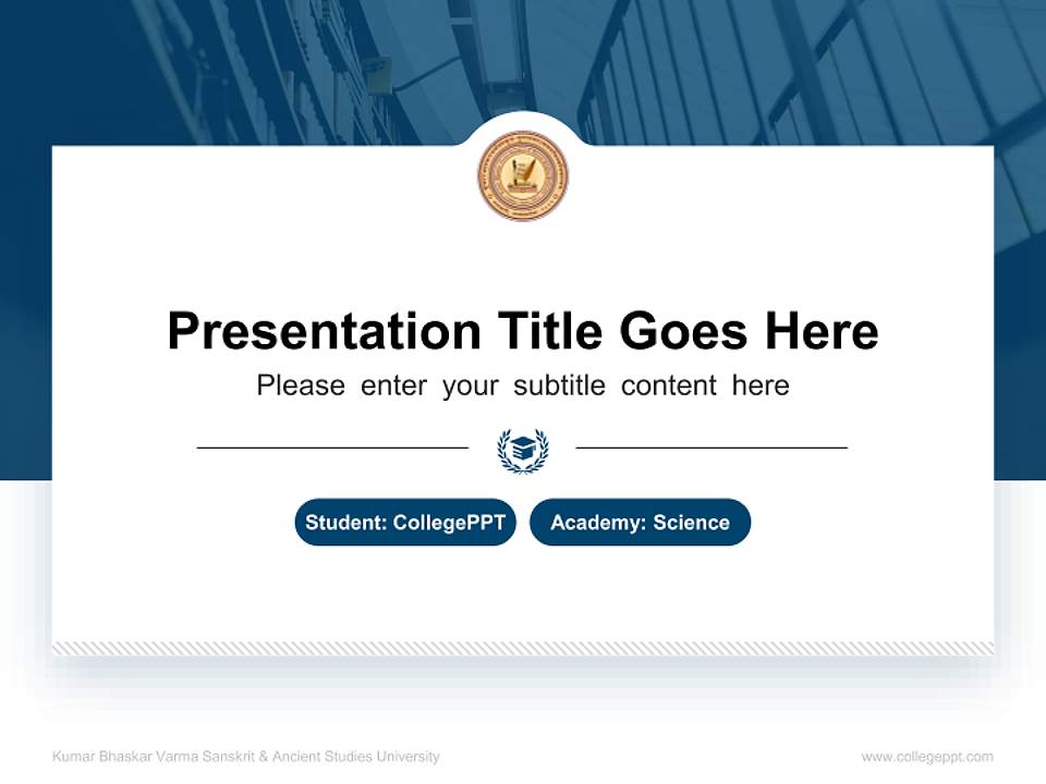Kumar Bhaskar Varma Sanskrit & Ancient Studies University National Scholarship Defense PPT Template4:3 ratio PPT effect preview image4