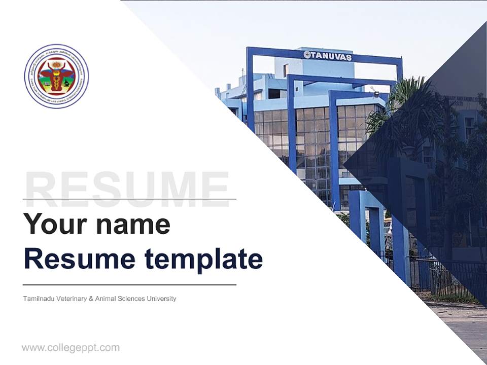 Tamilnadu Veterinary & Animal Sciences University Resume PPT Template4:3 ratio PPT effect preview image5
