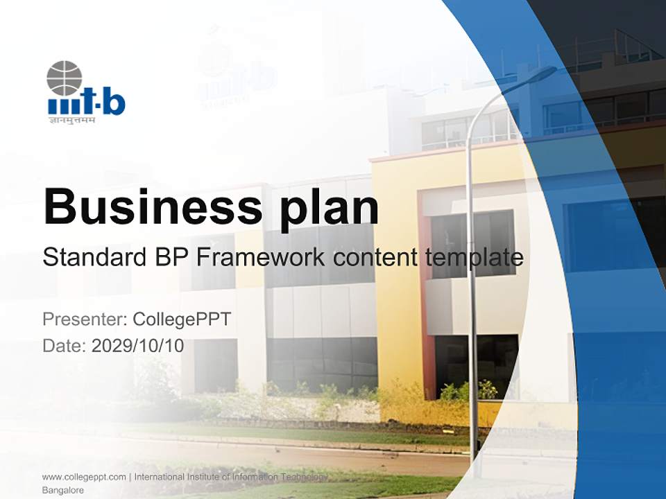 International Institute of Information Technology, Bangalore Competition/Entrepreneurship Contest PPT Template4:3 ratio PPT effect preview image9