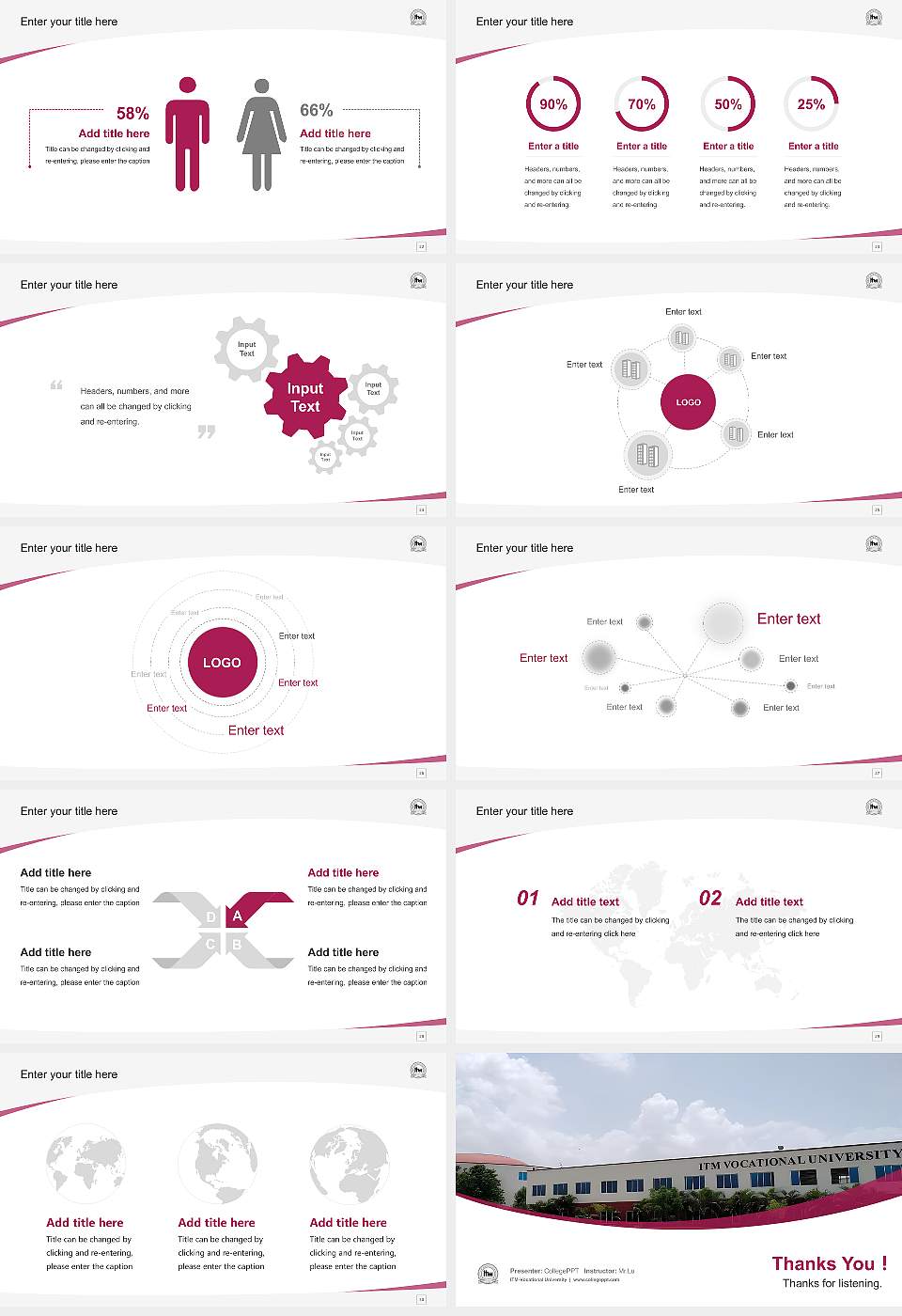 ITM-Vocational University Course/Courseware Creation PPT Template16:9 ratio PPT effect preview image4