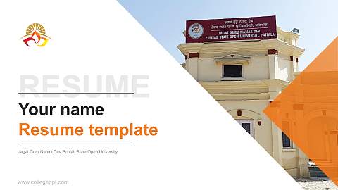 Jagat Guru Nanak Dev Punjab State Open University Resume PPT Template