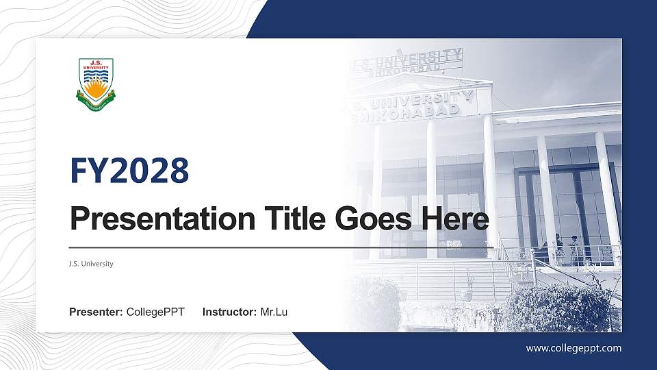 J.S. University Academic Presentation/Research Findings Report PPT Template16:9 ratio PPT effect preview image