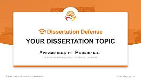 Jagat Guru Nanak Dev Punjab State Open University Graduation Thesis Defense PPT Template