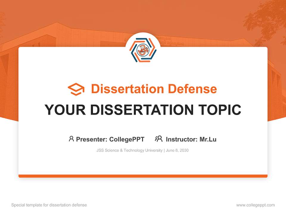 JSS Science & Technology University Graduation Thesis Defense PPT Template4:3 ratio PPT effect preview image7
