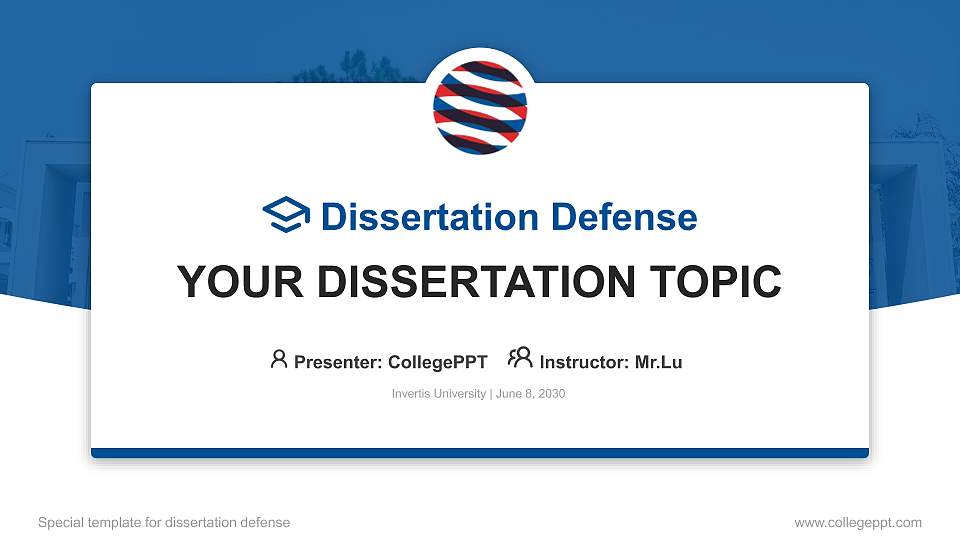 Invertis University Graduation Thesis Defense PPT Template16:9 ratio PPT effect preview image