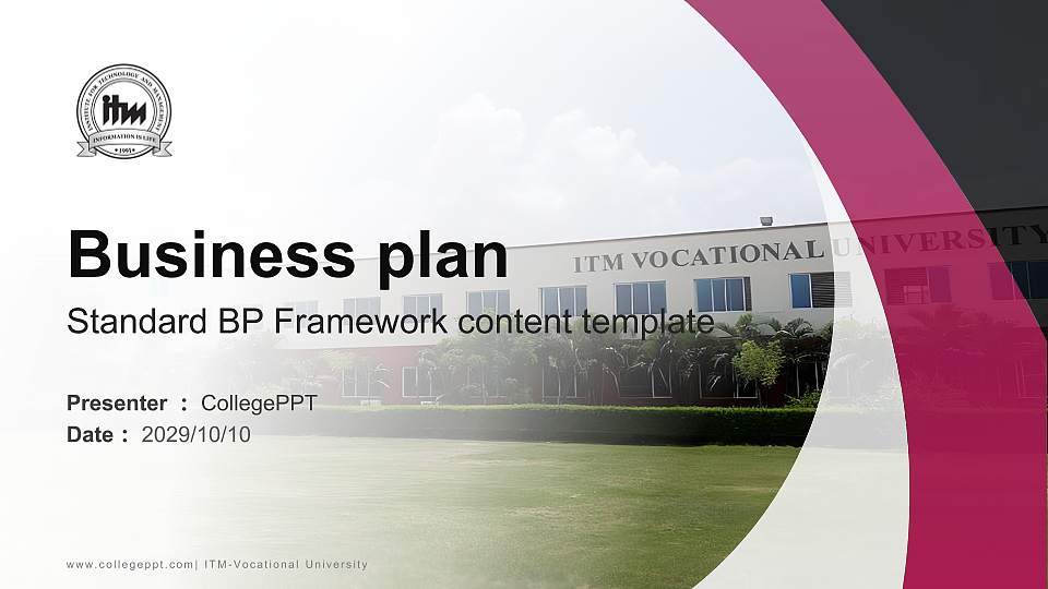 ITM-Vocational University Competition/Entrepreneurship Contest PPT Template16:9 ratio PPT effect preview image