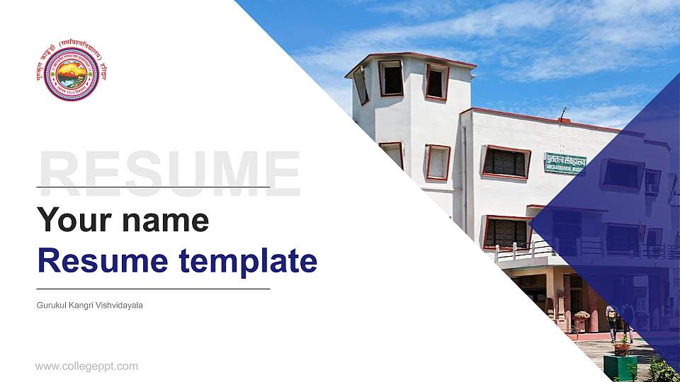 Gurukul Kangri Vishvidayala Resume PPT Template16:9 ratio PPT effect preview image