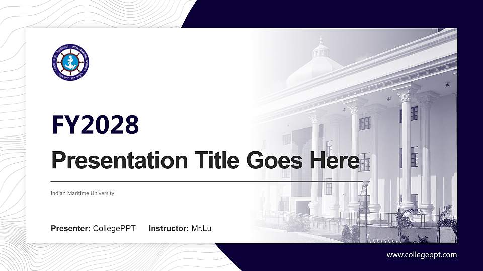 Indian Maritime University Academic Presentation/Research Findings Report PPT Template16:9 ratio PPT effect preview image