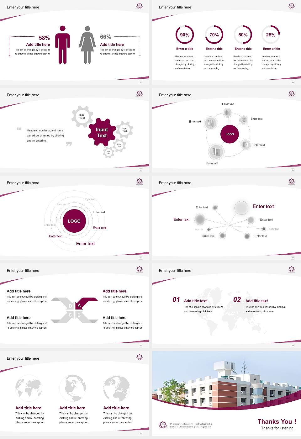 Institute of Advanced Research Course/Courseware Creation PPT Template16:9 ratio PPT effect preview image4