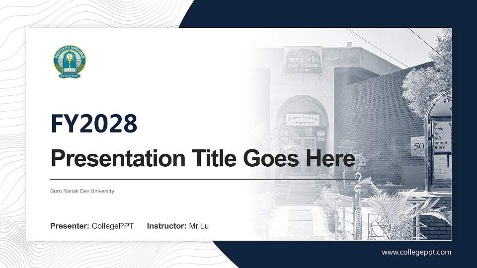 Guru Nanak Dev University Academic Presentation/Research Findings Report PPT Template16:9 ratio PPT effect preview image