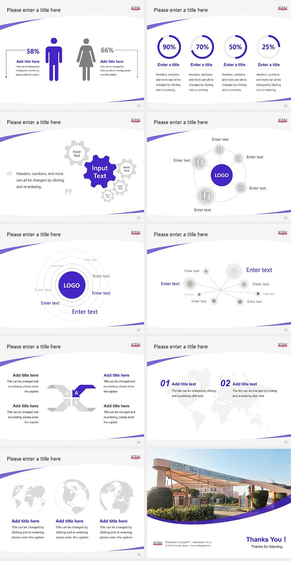 ICFAI University, Jaipur Course/Courseware Creation PPT Template4:3 ratio PPT effect preview image4