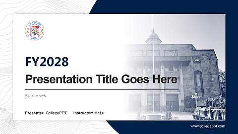 Gujarat University Academic Presentation/Research Findings Report PPT Template