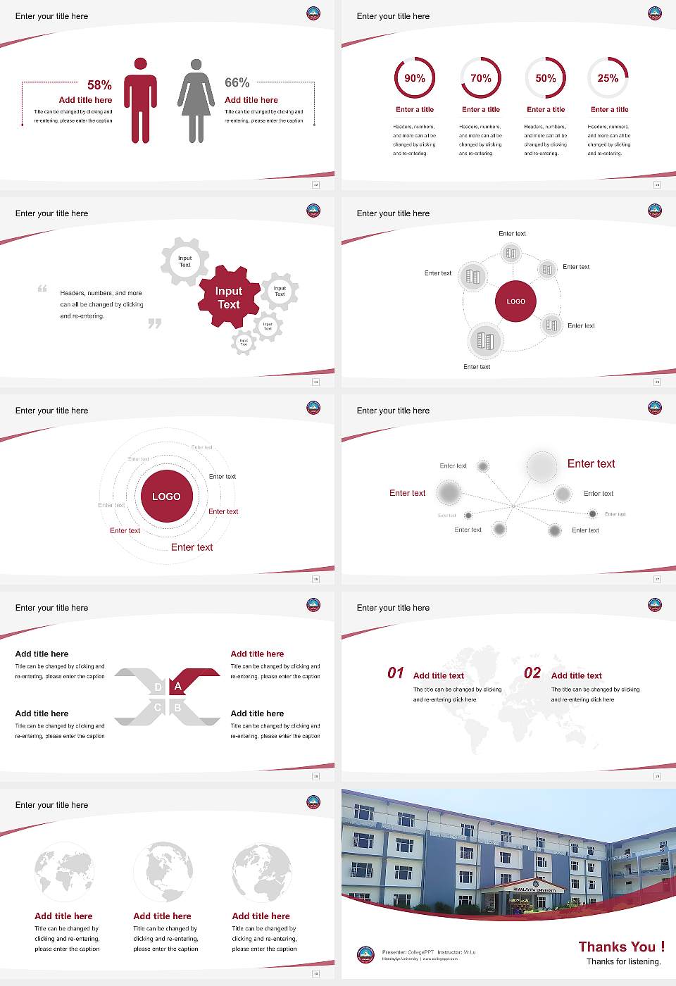 Himalayiya University Course/Courseware Creation PPT Template16:9 ratio PPT effect preview image4