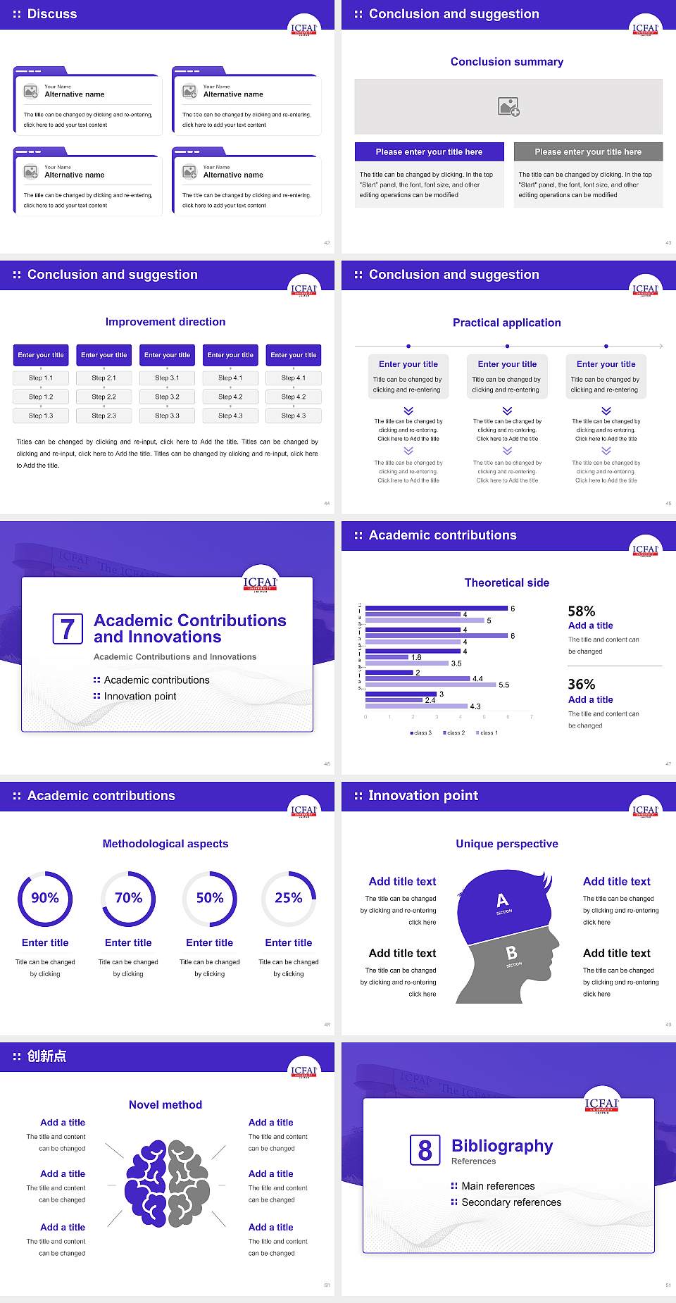 ICFAI University, Jaipur Graduation Thesis Defense PPT Template4:3 ratio PPT effect preview image6